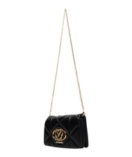 LOVE MOSCHINO EMBOSSED Kleine Schultertasche mit Kette Schwarz - Damentaschen - 3