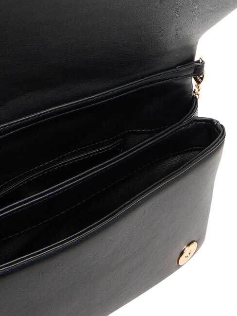 EMBOSSED Kleine Schultertasche mit Kette Schwarz - Damentaschen