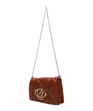 LOVE MOSCHINO EMBOSSED Kleine Schultertasche mit Kette Kastanie - Damentaschen - 3