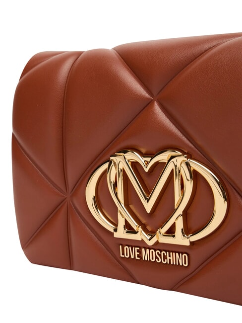 EMBOSSED Kleine Schultertasche mit Kette Kastanie - Damentaschen