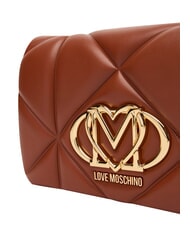 LOVE MOSCHINO EMBOSSED Kleine Schultertasche mit Kette Kastanie - Damentaschen - 5