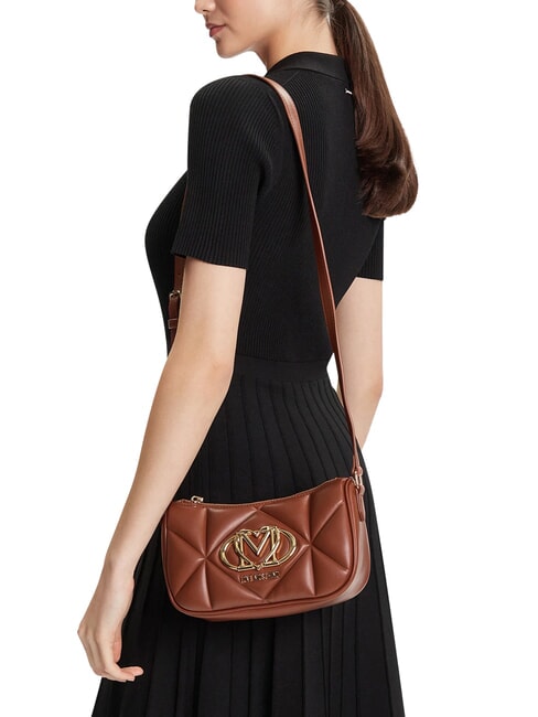 EMBOSSED Schultertasche, doppelt tragbar Kastanie - Damentaschen