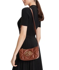 LOVE MOSCHINO EMBOSSED Schultertasche, doppelt tragbar Kastanie - Damentaschen - 2