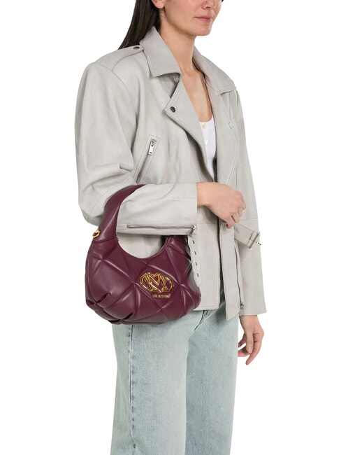 EMBOSSED Handtasche mit Schulterriemen Wein - Damentaschen