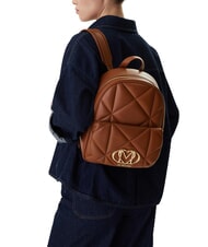 LOVE MOSCHINO EMBOSSED Rucksack mit Vordertasche Kastanie - Damentaschen - 2