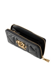LOVE MOSCHINO EMBOSSED Gro&szlig;e Geldb&ouml;rse mit Rei&szlig;verschluss Schwarz - Brieftaschen Damen - 3