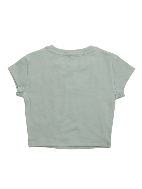 WOVEN LABEL Kurz&auml;rmeliges Baumwoll-T-Shirt grau - T-Shirts und Tops f&uuml;r Damen