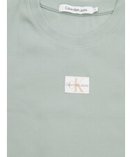 CALVIN KLEIN WOVEN LABEL Kurz&auml;rmeliges Baumwoll-T-Shirt grau - T-Shirts und Tops f&uuml;r Damen - 2