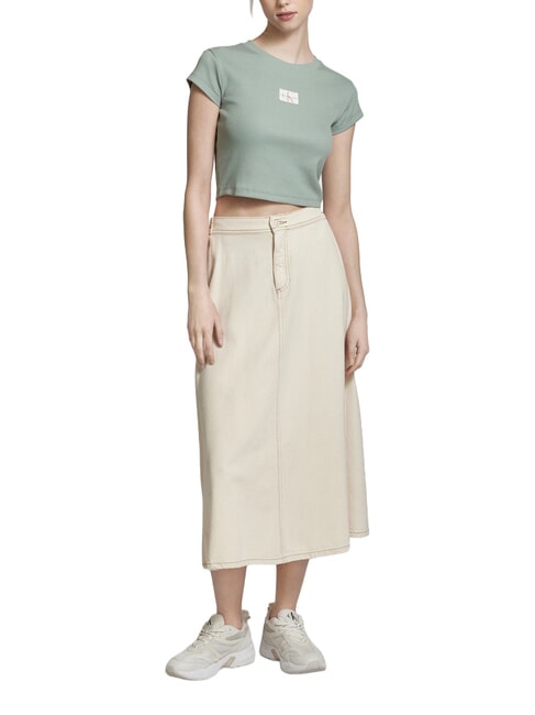 WOVEN LABEL Kurz&auml;rmeliges Baumwoll-T-Shirt grau - T-Shirts und Tops f&uuml;r Damen