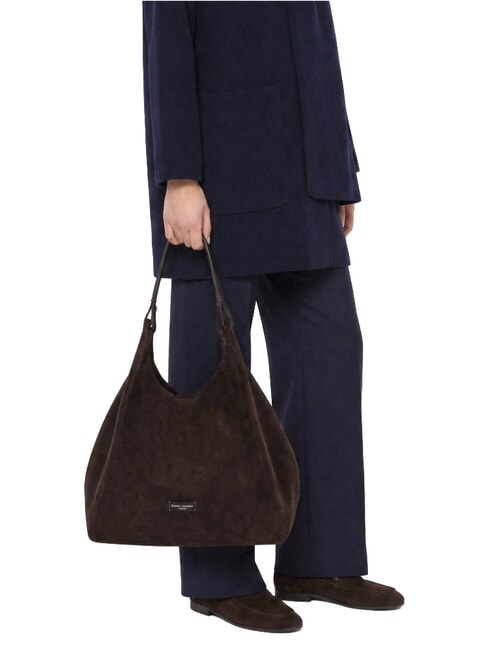 DUA Schultertasche, Leder Mokka - Damentaschen
