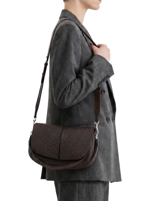 HELENA ROUND Schultertasche mit Schulterriemen, aus Leder ausgedr&uuml;ckt - Damentaschen