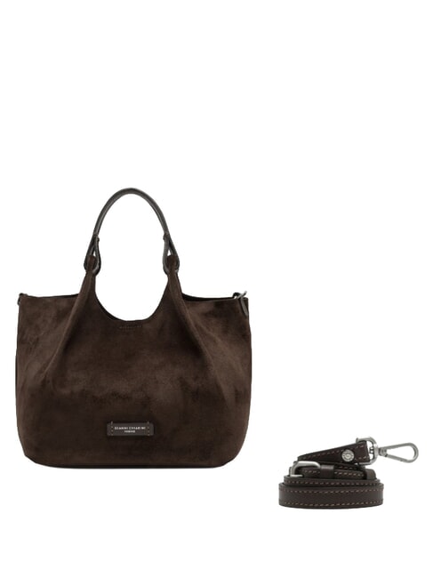 DUA Schultertasche mit Schulterriemen, aus Leder Mokka - Damentaschen