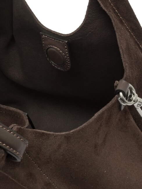 DUA Schultertasche mit Schulterriemen, aus Leder Mokka - Damentaschen