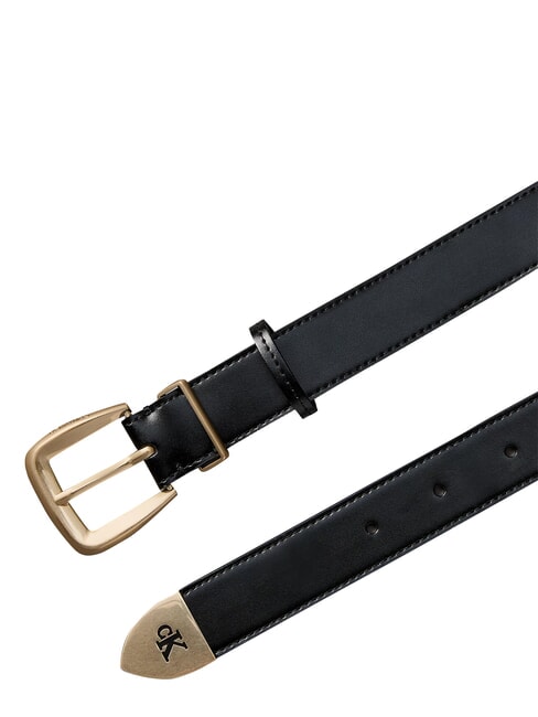 HW END TIP Lederg&uuml;rtel Schwarz / Antik-Hellgold - G&uuml;rtel