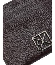 CALVIN KLEIN HARDWARE EMBLEM PEBB Flacher Kartenhalter aus Leder k&ouml;stliches/antikes Silber - Brieftaschen Damen - 3