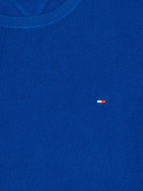 TH Wabenf&ouml;rmiger Rundhalspullover Keilblau - Herrenpullover