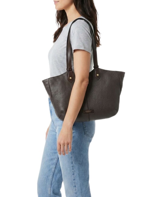 MARTINA Schultertasche, Leder Mokka mit Gold - Damentaschen
