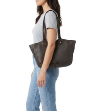THE BRIDGE MARTINA Schultertasche, Leder Mokka mit Gold - Damentaschen - 2
