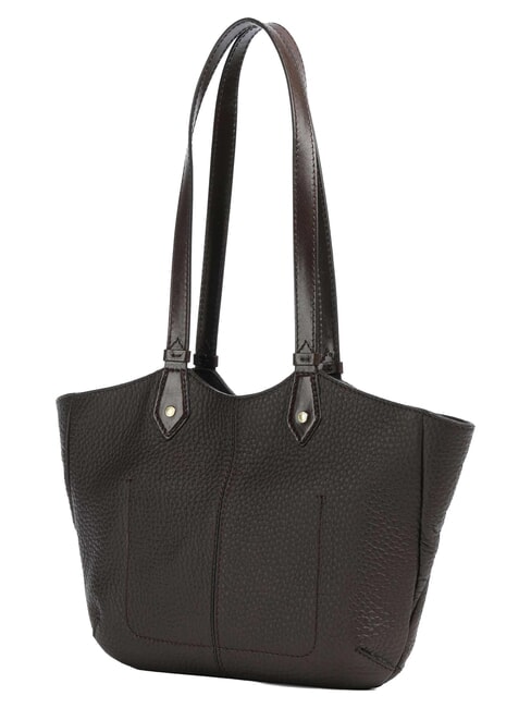 MARTINA Schultertasche, Leder Mokka mit Gold - Damentaschen