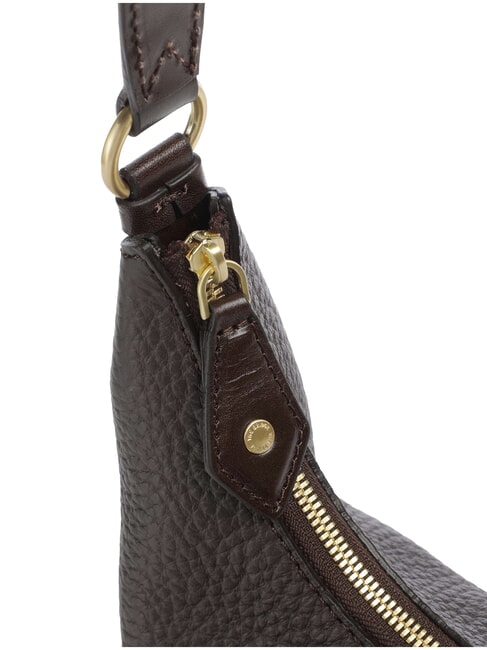 MARTINA Schultertasche, Leder Mokka mit Gold - Damentaschen