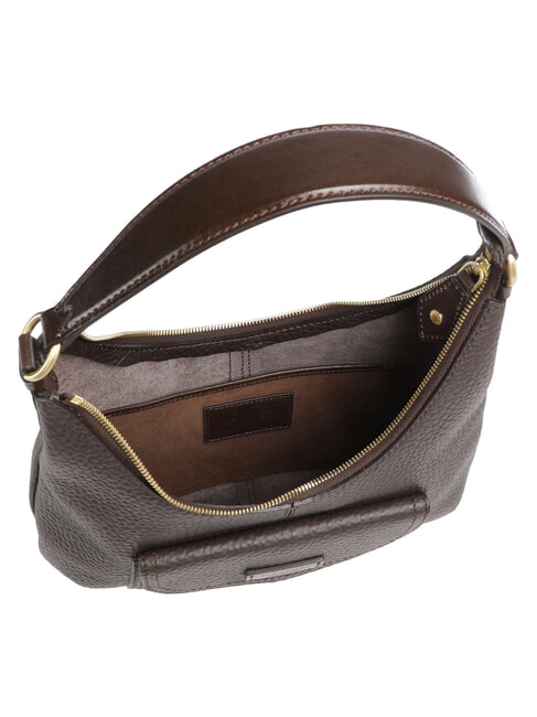 MARTINA Schultertasche, Leder Mokka mit Gold - Damentaschen