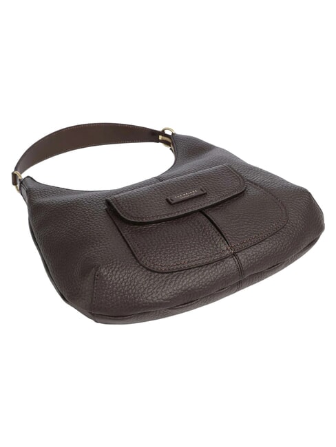 MARTINA Schultertasche, Leder Mokka mit Gold - Damentaschen