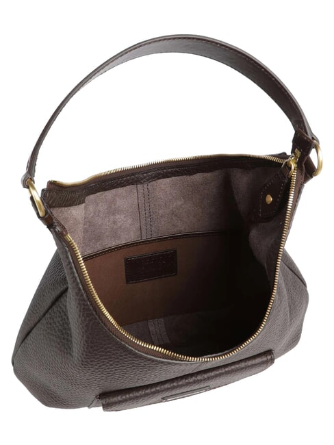 MARTINA Schultertasche, Leder Mokka mit Gold - Damentaschen