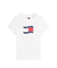 TOMMY HILFIGER TJ FLAG Baumwoll-T-Shirt Ecru - T-Shirts und Tops f&uuml;r Damen - 3