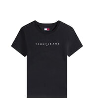 TOMMY HILFIGER SCRIPT LOGO Kurzarm-T-Shirt Schwarz und Schwarz - T-Shirts und Tops f&uuml;r Damen - 3