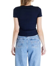 TOMMY HILFIGER TH JEANS Geripptes Kurzarm-T-Shirt Dunkelblau - T-Shirts und Tops f&uuml;r Damen - 2