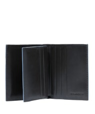 PIQUADRO BLUE SQUARE Lederkartenetui mit Klappe Schwarz - Brieftaschen Herren - 2
