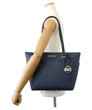 MICHAEL KORS CHARLOTTE Einkaufstasche aus Leder Marine - Damentaschen - 5