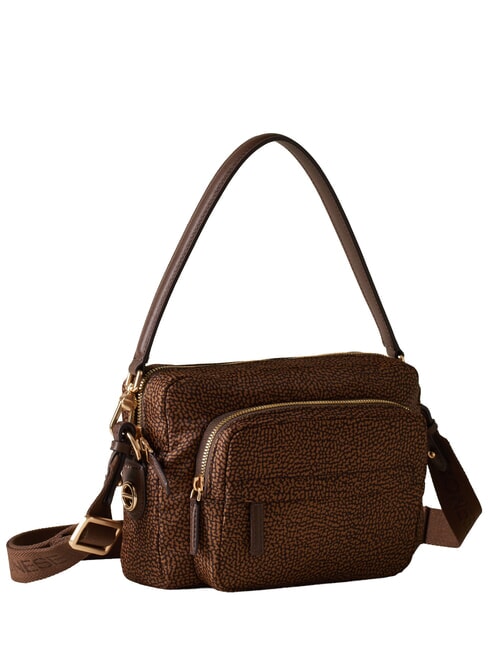 B-CLUB Schultertasche mit Schultergurt Kastanie - Damentaschen