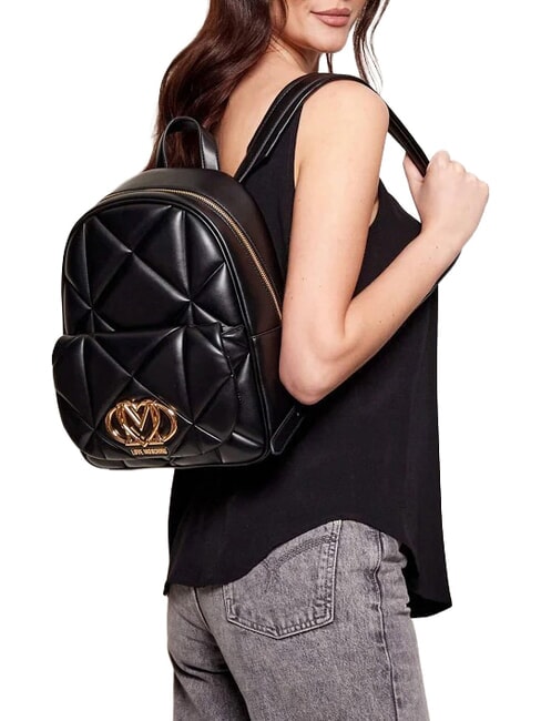 EMBOSSED QUILTED Gesteppter Rucksack Schwarz - Damentaschen