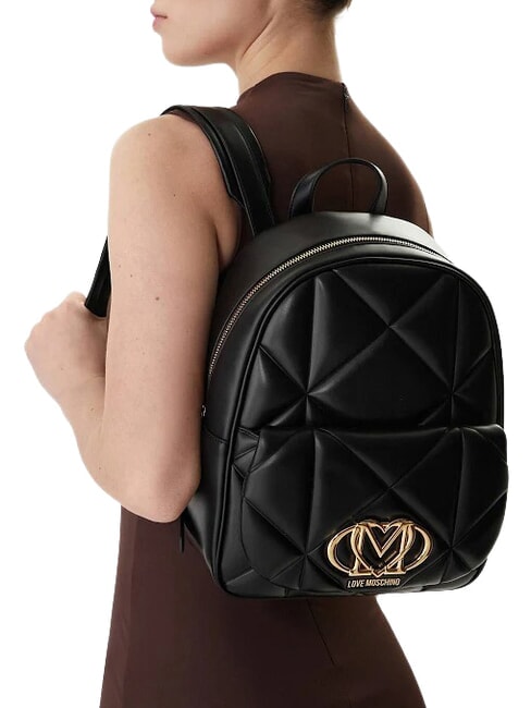 EMBOSSED QUILTED Gesteppter Rucksack Schwarz - Damentaschen