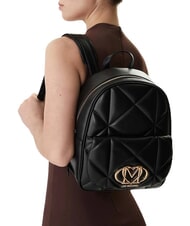 LOVE MOSCHINO EMBOSSED QUILTED Gesteppter Rucksack Schwarz - Damentaschen - 6