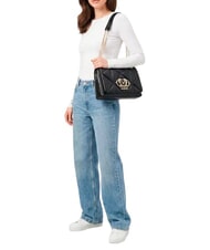 LOVE MOSCHINO EMBOSSED QUILTED Schultertasche, gesteppt Schwarz - Damentaschen - 2