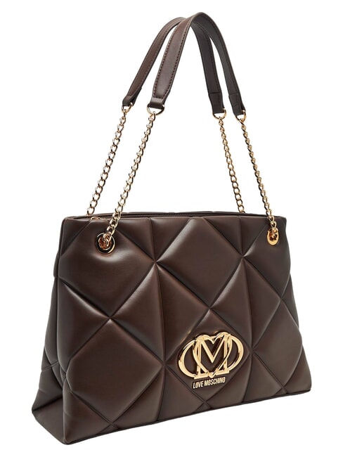 EMBOSSED QUILTED Schultertasche mit zwei Henkeln braun - Damentaschen