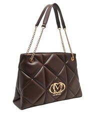 LOVE MOSCHINO EMBOSSED QUILTED Schultertasche mit zwei Henkeln braun - Damentaschen - 3