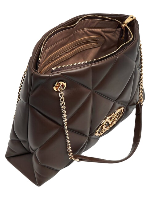 EMBOSSED QUILTED Schultertasche mit zwei Henkeln braun - Damentaschen