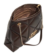 LOVE MOSCHINO EMBOSSED QUILTED Schultertasche mit zwei Henkeln braun - Damentaschen - 5