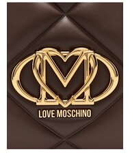 LOVE MOSCHINO EMBOSSED QUILTED Schultertasche mit zwei Henkeln braun - Damentaschen - 7