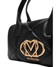 LOVE MOSCHINO EMBOSSED QUILTED Handtasche mit Schulterriemen Schwarz - Damentaschen - 3