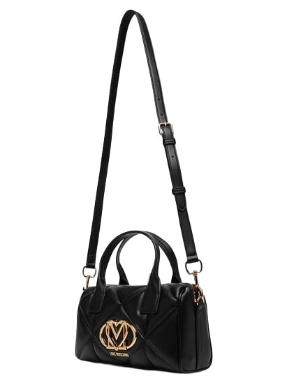 EMBOSSED QUILTED Handtasche mit Schulterriemen Schwarz - Damentaschen