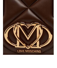LOVE MOSCHINO EMBOSSED QUILTED Handtasche mit Schulterriemen braun - Damentaschen - 7