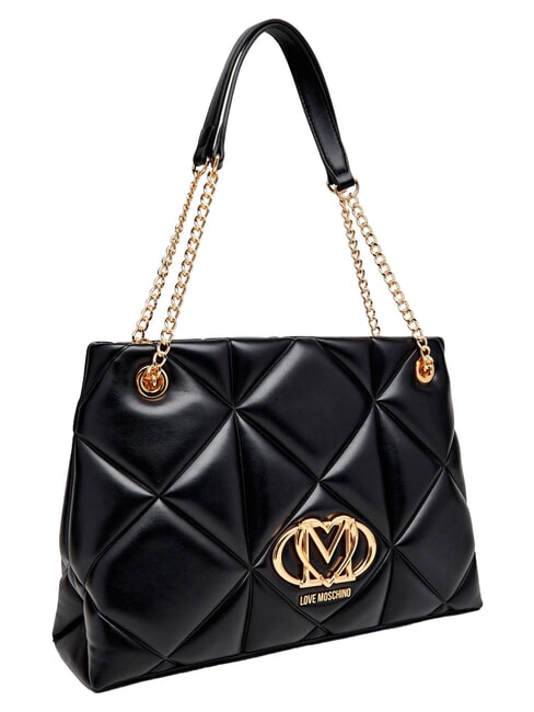 EMBOSSED QUILTED Schultertasche mit zwei Henkeln Schwarz - Damentaschen