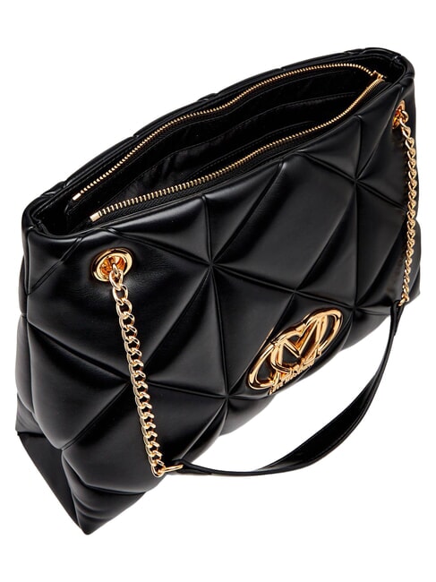 EMBOSSED QUILTED Schultertasche mit zwei Henkeln Schwarz - Damentaschen