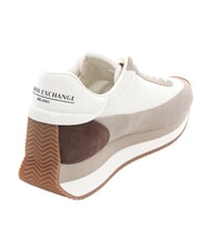 ARMANI EXCHANGE ROYALE SUEDE AIR MESH Turnschuhe Sand + Cremewei&szlig; - Damenschuhe - 3