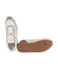 ARMANI EXCHANGE ROYALE SUEDE AIR MESH Turnschuhe Sand + Cremewei&szlig; - Damenschuhe - 4
