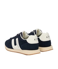 ARMANI EXCHANGE ROUND Ledersneakers Dunkelblau + Cremewei&szlig; - Herrenschuhe - 3